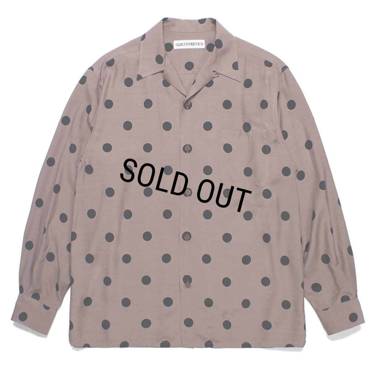 画像1: WACKO MARIA/DOTS OPEN COLLAR SHIRT（BROWN）［ドットオープンカラーシャツ-23秋冬］ (1)