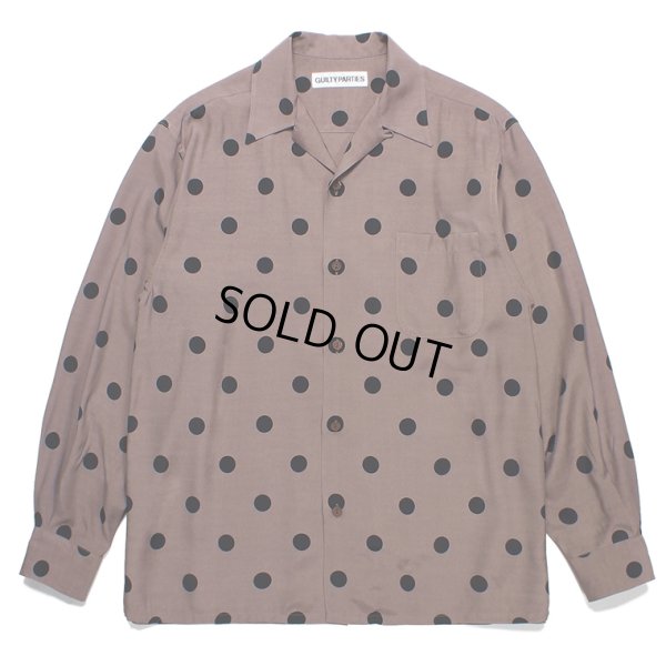 画像1: WACKO MARIA/DOTS OPEN COLLAR SHIRT（BROWN）［ドットオープンカラーシャツ-23秋冬］