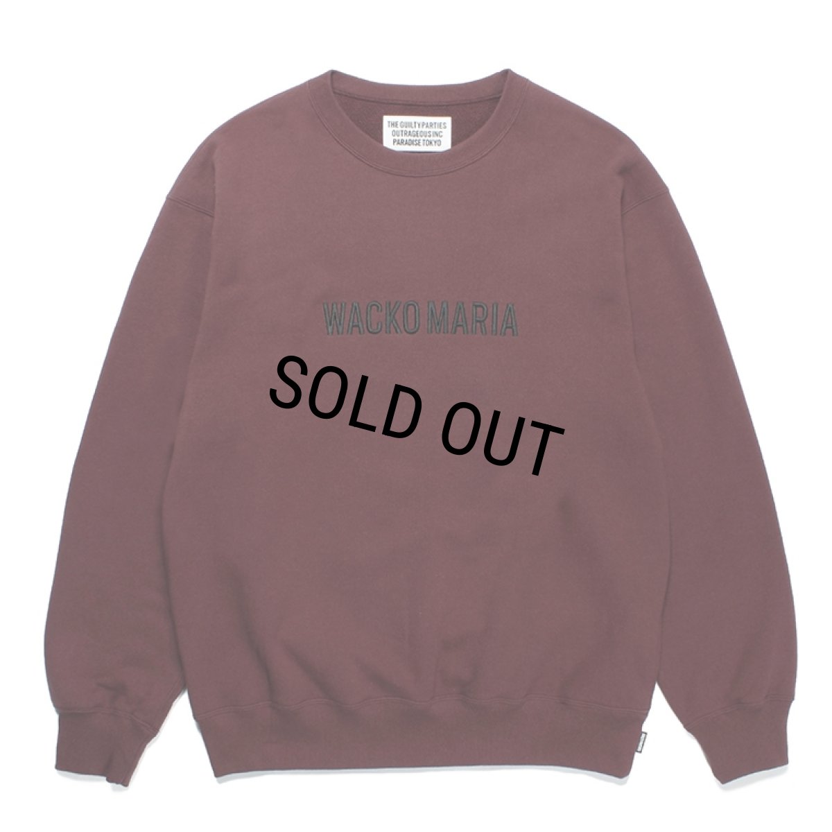 画像1: WACKO MARIA/MIDDLE WEIGHT CREW NECK SWEAT SHIRT（BURGUNDY）［クルーネックスウェット-23秋冬］ (1)