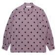 画像1: WACKO MARIA/DOTS OPEN COLLAR SHIRT（PURPLE）［ドットオープンカラーシャツ-23秋冬］ (1)