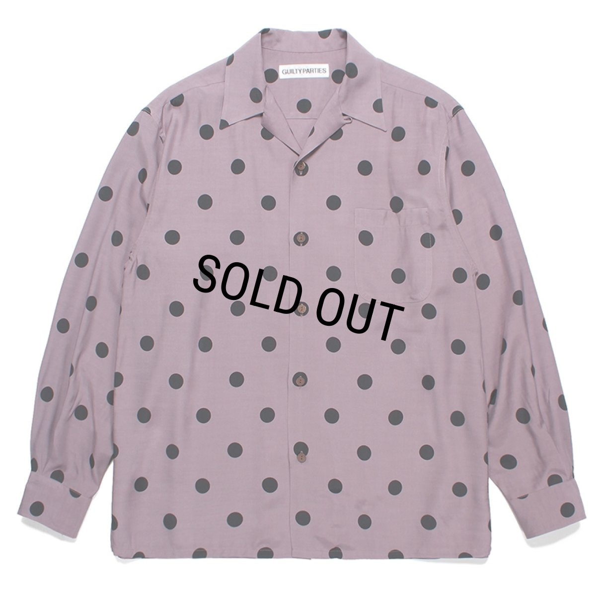 画像1: WACKO MARIA/DOTS OPEN COLLAR SHIRT（PURPLE）［ドットオープンカラーシャツ-23秋冬］ (1)