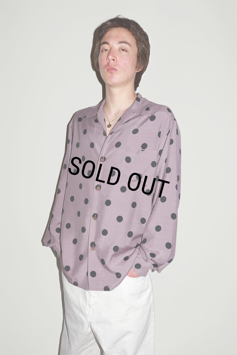 画像2: WACKO MARIA/DOTS OPEN COLLAR SHIRT（PURPLE）［ドットオープンカラーシャツ-23秋冬］ (2)