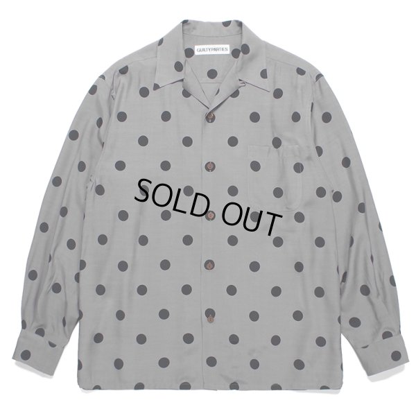 画像1: WACKO MARIA/DOTS OPEN COLLAR SHIRT（GRAY）［ドットオープンカラーシャツ-23秋冬］