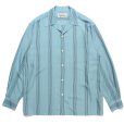 画像1: WACKO MARIA/STRIPED OPEN COLLAR SHIRT（TURQUIOSE）［ストライプオープンカラーシャツ-23秋冬］ (1)