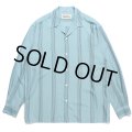 WACKO MARIA/STRIPED OPEN COLLAR SHIRT（TURQUIOSE）［ストライプオープンカラーシャツ-23秋冬］