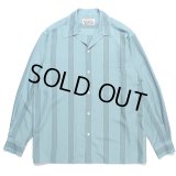 WACKO MARIA/STRIPED OPEN COLLAR SHIRT（TURQUIOSE）［ストライプオープンカラーシャツ-23秋冬］