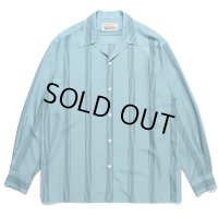 WACKO MARIA/STRIPED OPEN COLLAR SHIRT（TURQUIOSE）［ストライプオープンカラーシャツ-23秋冬］