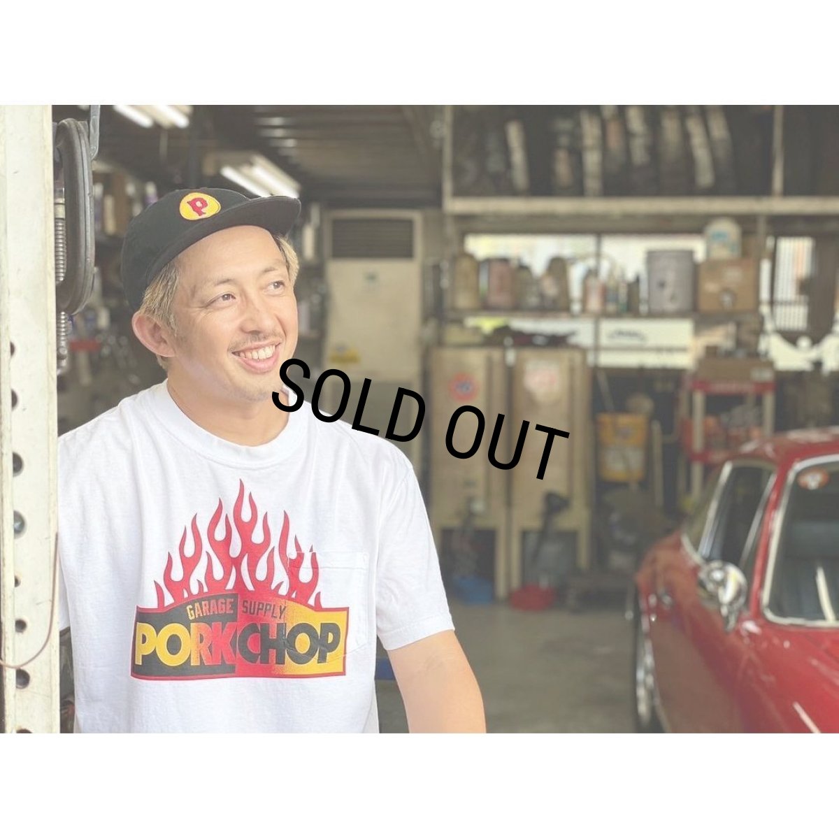 画像6: PORKCHOP/FIRE BLOCK POCKET TEE（WHITE）［プリントポケT-23秋冬］ (6)