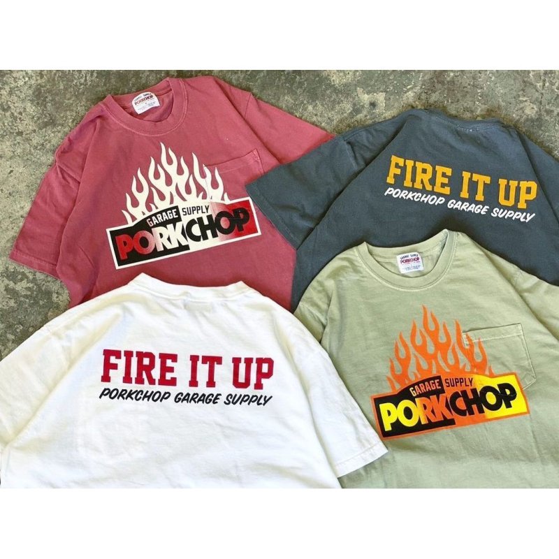 画像3: PORKCHOP/FIRE BLOCK POCKET TEE（ASH BLACK）［プリントポケT-23秋冬］