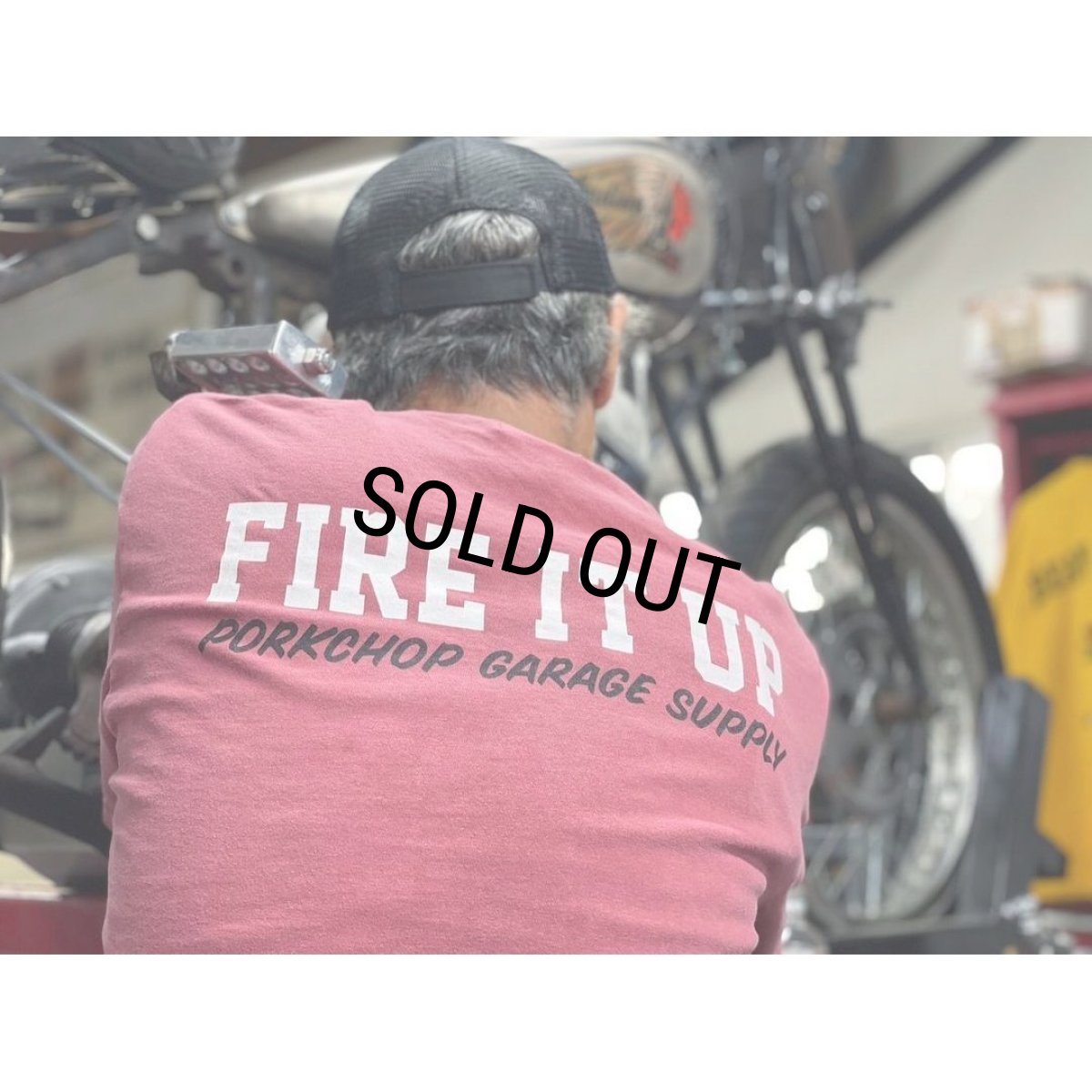 画像7: PORKCHOP/FIRE BLOCK POCKET TEE（CRIMSON RED）［プリントポケT-23秋冬］ (7)