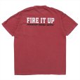 画像2: PORKCHOP/FIRE BLOCK POCKET TEE（CRIMSON RED）［プリントポケT-23秋冬］ (2)