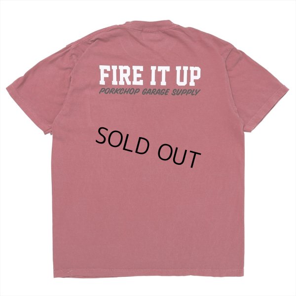 画像2: PORKCHOP/FIRE BLOCK POCKET TEE（CRIMSON RED）［プリントポケT-23秋冬］