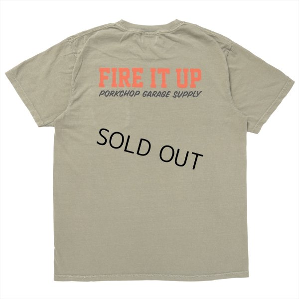 画像2: PORKCHOP/FIRE BLOCK POCKET TEE（KHAKI）［プリントポケT-23秋冬］