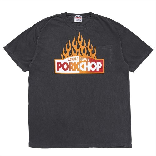 他の写真1: PORKCHOP/FIRE BLOCK POCKET TEE（ASH BLACK）［プリントポケT-23秋冬］