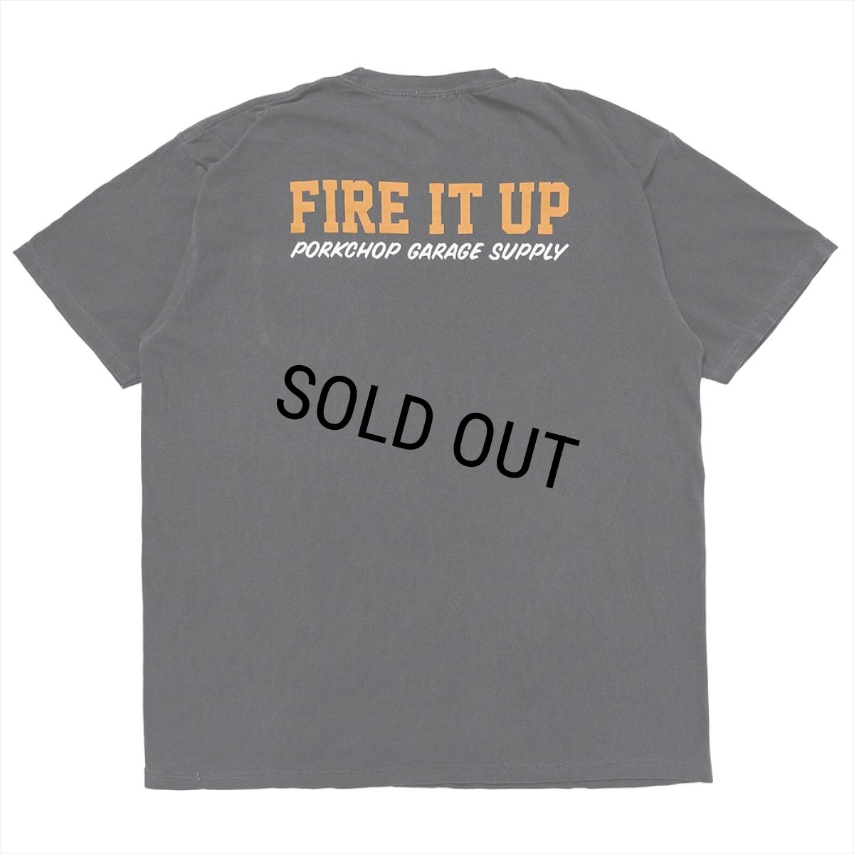 画像2: PORKCHOP/FIRE BLOCK POCKET TEE（ASH BLACK）［プリントポケT-23秋冬］ (2)