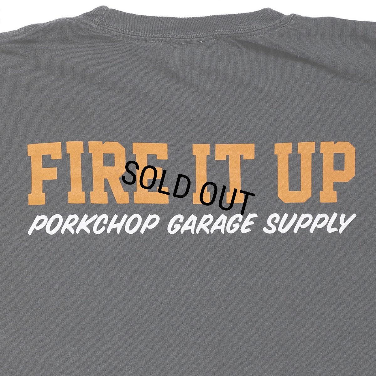 画像5: PORKCHOP/FIRE BLOCK POCKET TEE（ASH BLACK）［プリントポケT-23秋冬］ (5)