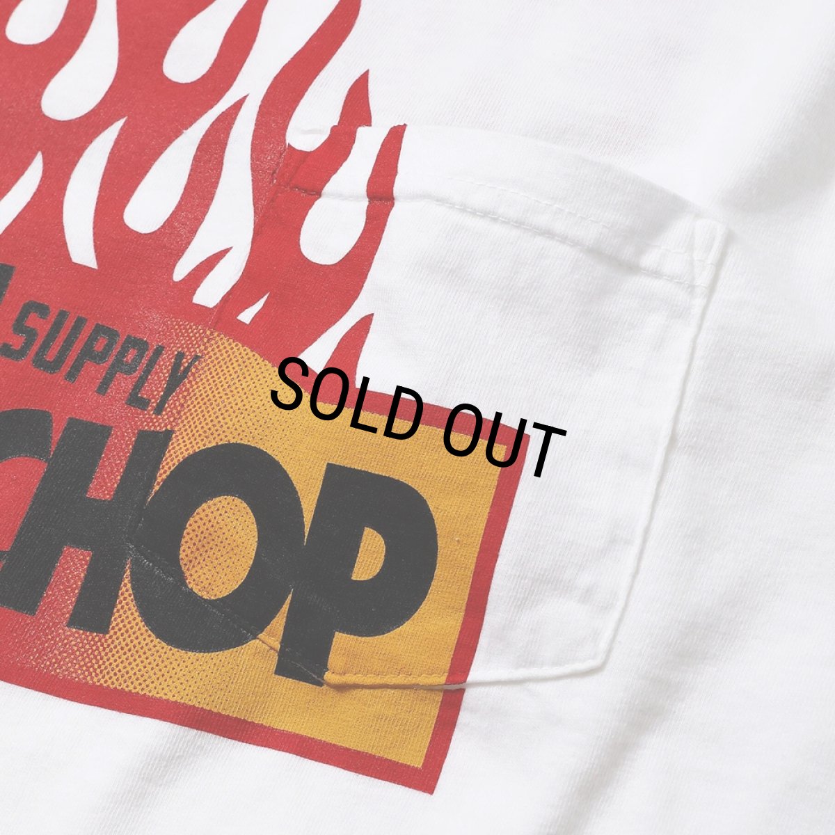 画像4: PORKCHOP/FIRE BLOCK POCKET TEE（WHITE）［プリントポケT-23秋冬］ (4)