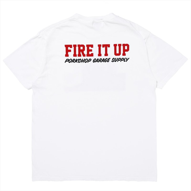 画像2: PORKCHOP/FIRE BLOCK POCKET TEE（WHITE）［プリントポケT-23秋冬］