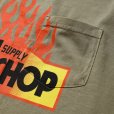 画像4: PORKCHOP/FIRE BLOCK POCKET TEE（KHAKI）［プリントポケT-23秋冬］