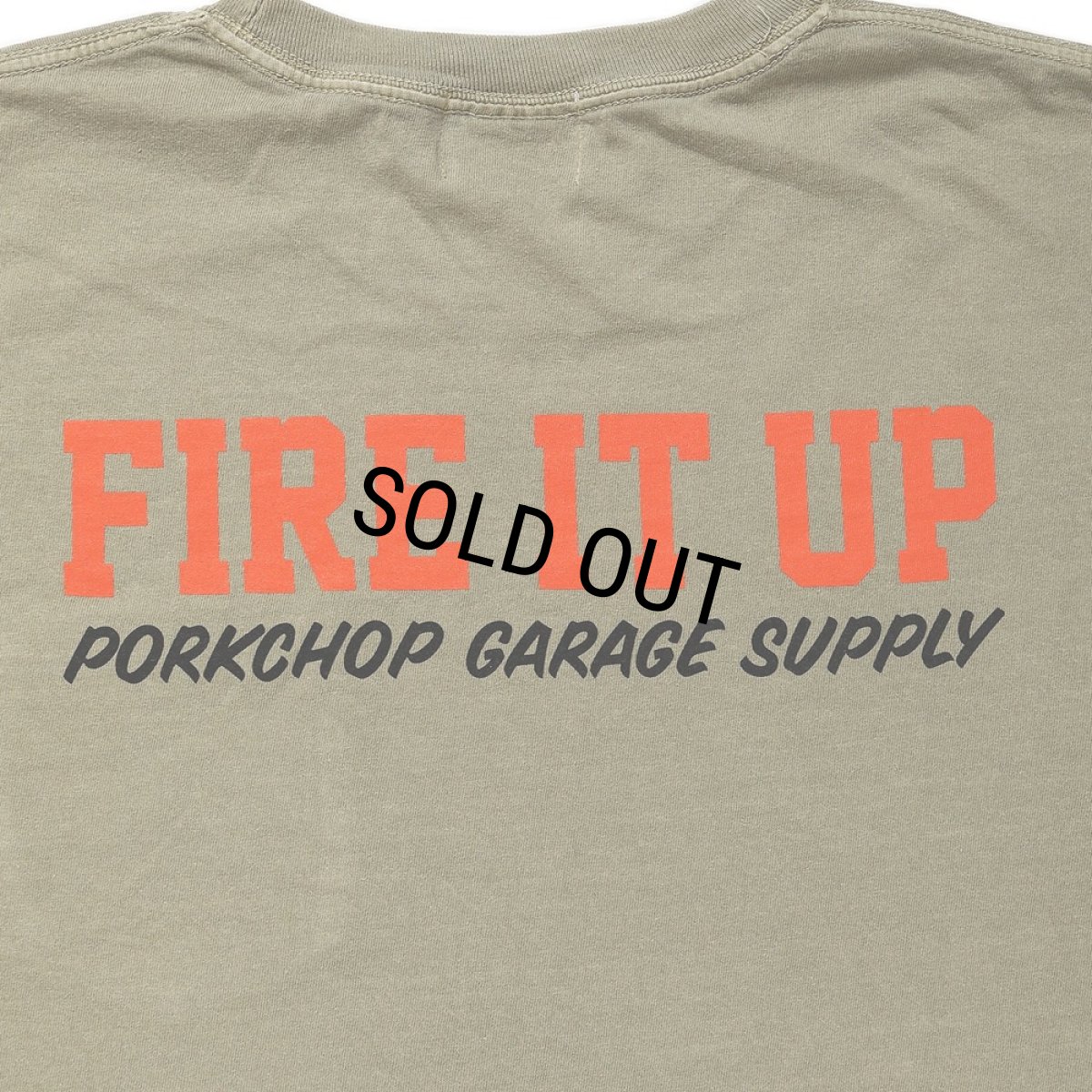 画像5: PORKCHOP/FIRE BLOCK POCKET TEE（KHAKI）［プリントポケT-23秋冬］ (5)