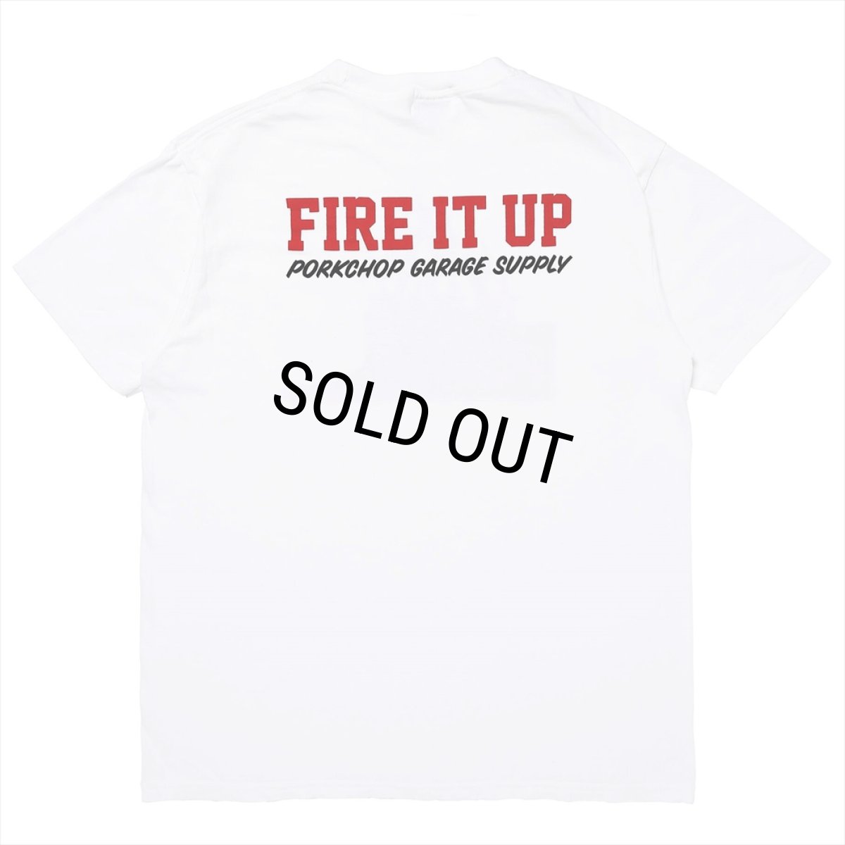 画像2: PORKCHOP/FIRE BLOCK POCKET TEE（WHITE）［プリントポケT-23秋冬］ (2)