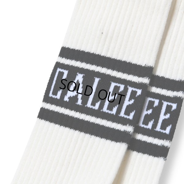 画像2: CALEE/JACQUARD PILE LINE SOCKS（WHITE）［ラインソックス-23秋冬］