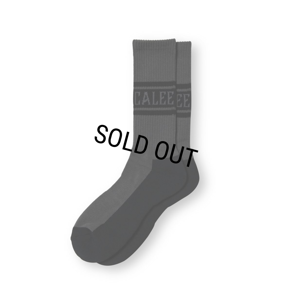 画像1: CALEE/JACQUARD PILE LINE SOCKS（CHARCOAL） 【30%OFF】［ラインソックス-23秋冬］ (1)