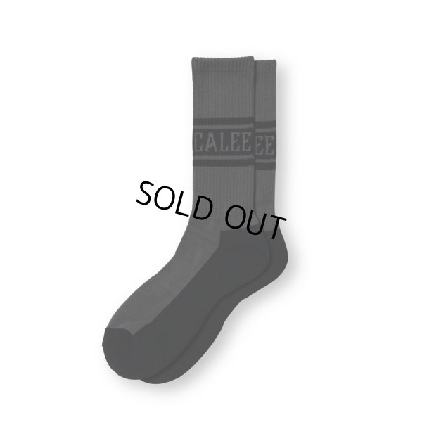 画像1: CALEE/JACQUARD PILE LINE SOCKS（CHARCOAL） 【30%OFF】［ラインソックス-23秋冬］