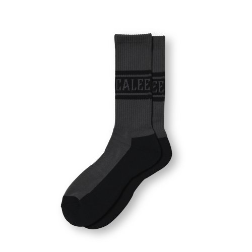 他の写真1: CALEE/JACQUARD PILE LINE SOCKS（CHARCOAL） 【30%OFF】［ラインソックス-23秋冬］