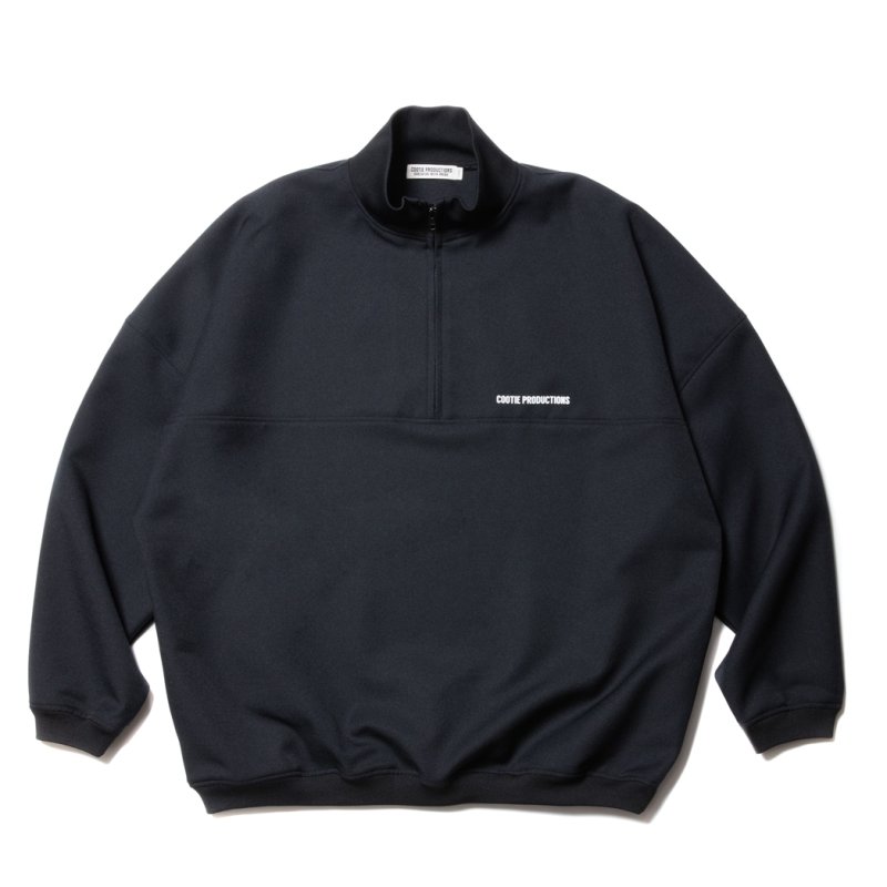画像1: COOTIE PRODUCTIONS/Polyester Twill Half Zip L/S Tee（Black）［ポリエステルツイルハーフジップ-23秋冬］
