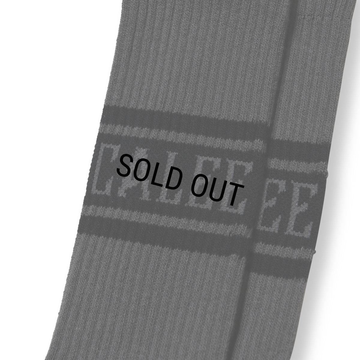 画像2: CALEE/JACQUARD PILE LINE SOCKS（CHARCOAL） 【30%OFF】［ラインソックス-23秋冬］ (2)