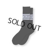 CALEE/JACQUARD PILE LINE SOCKS（BLACK） 【40%OFF】［ラインソックス-23秋冬］