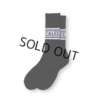 CALEE/JACQUARD PILE LINE SOCKS（BLACK） 【40%OFF】［ラインソックス-23秋冬］