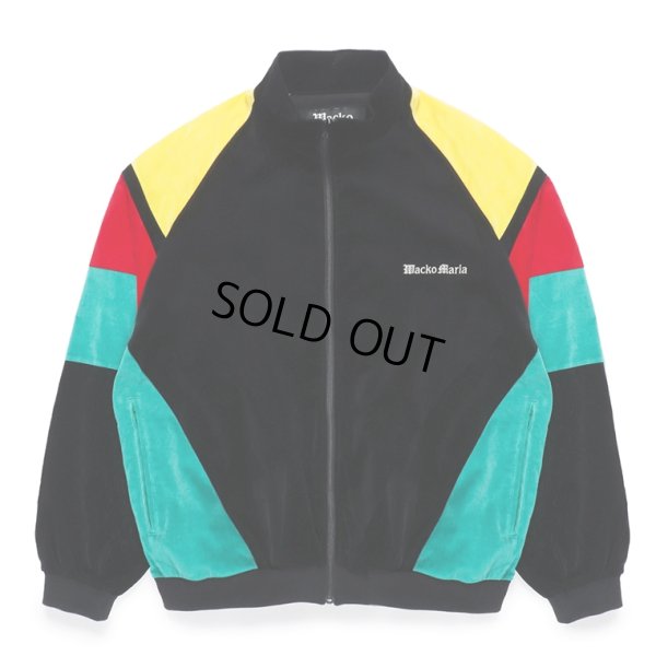 画像1: WACKO MARIA/VELVETEEN TRACK JACKET（BLACK/GREEN）［ベルベッティーントラックJKT-23秋冬］