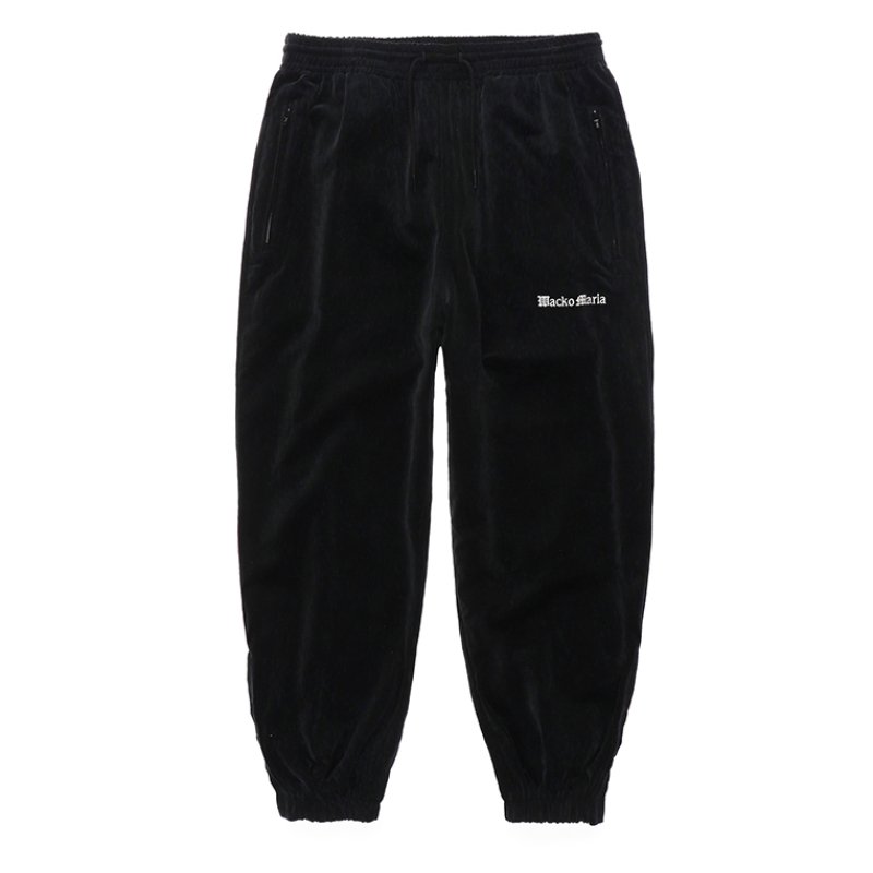画像1: WACKO MARIA/VELVETEEN TRACK PANTS（BLACK/GREEN）［ベルベッティーントラックパンツ-23秋冬］