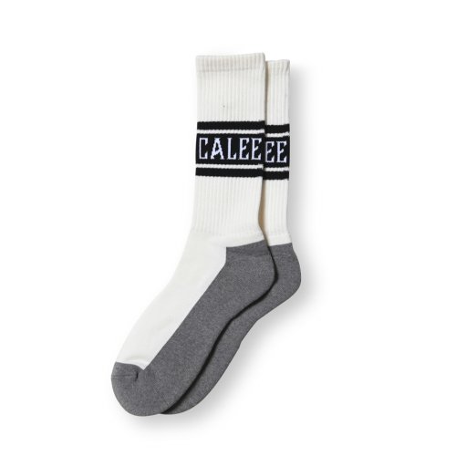 他の写真1: CALEE/JACQUARD PILE LINE SOCKS（WHITE）［ラインソックス-23秋冬］