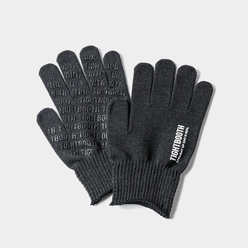 画像1: TIGHTBOOTH/LOGO GUNTE（Charcoal）［グローブ-23秋冬］