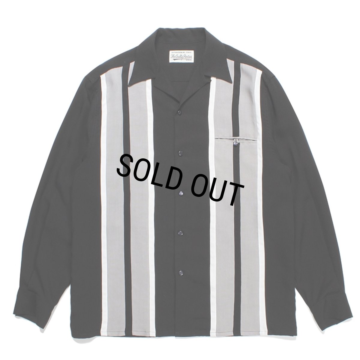 画像1: WACKO MARIA/SWITCHING OPEN COLLAR SHIRT（BLACK）［スイッチングオープンカラーシャツ-23秋冬］ (1)