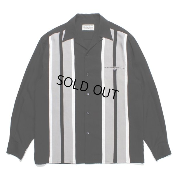 画像1: WACKO MARIA/SWITCHING OPEN COLLAR SHIRT（BLACK）［スイッチングオープンカラーシャツ-23秋冬］