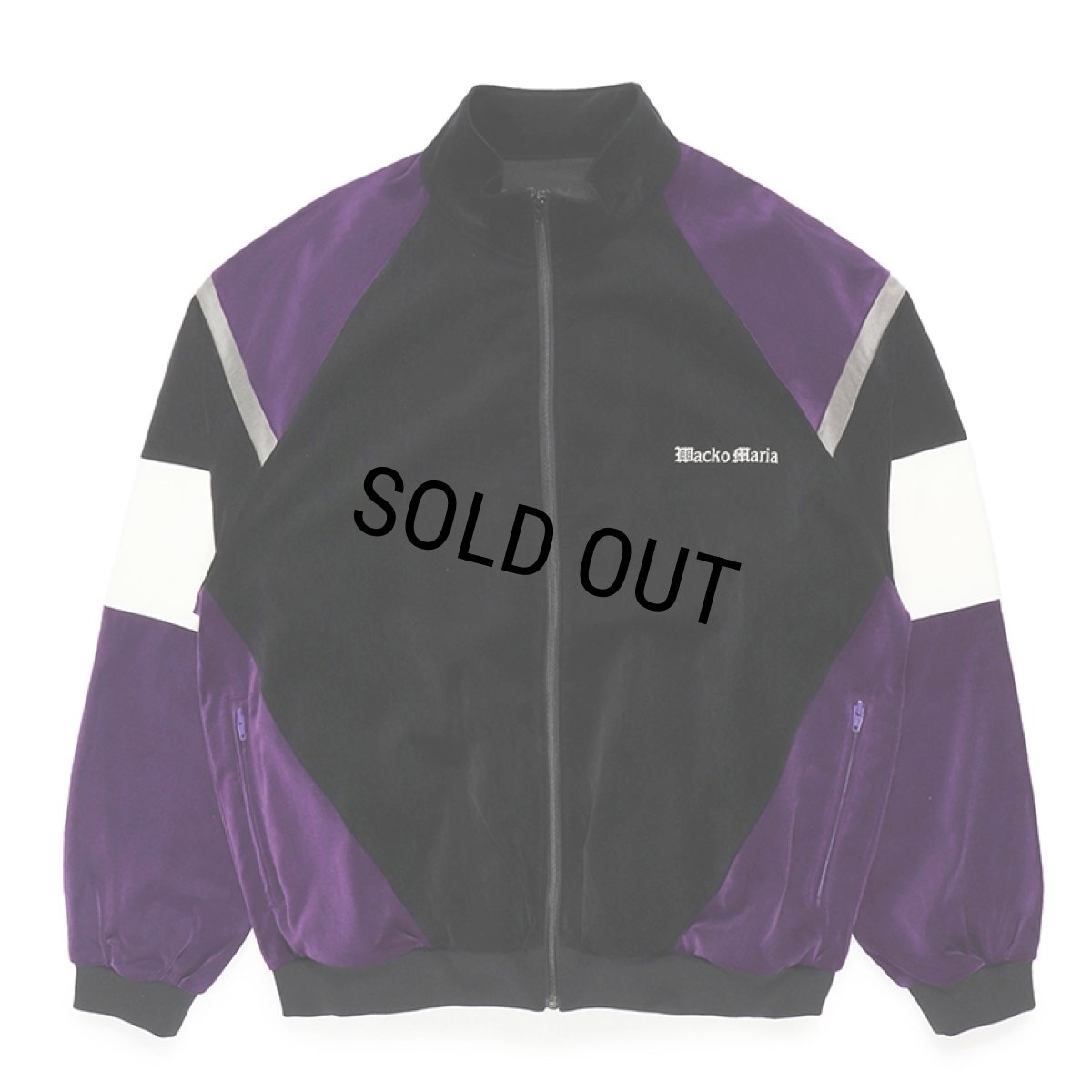 画像1: WACKO MARIA/VELVETEEN TRACK JACKET（BLACK/PURPLE）［ベルベッティーントラックJKT-23秋冬］ (1)