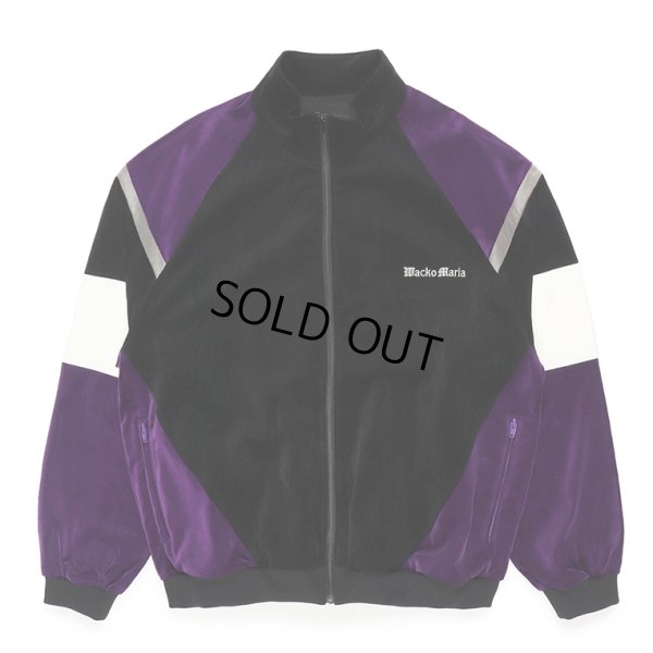 画像1: WACKO MARIA/VELVETEEN TRACK JACKET（BLACK/PURPLE）［ベルベッティーントラックJKT-23秋冬］