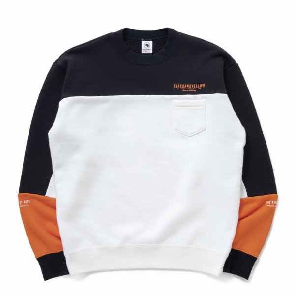 画像1: 【30%OFF】RATS/CROSS CUT CREW NECK SWEAT（BLACK）［クルーネックスウェット-23秋冬］