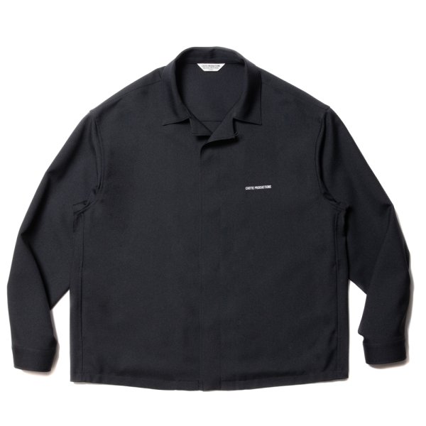 画像1: COOTIE PRODUCTIONS/Polyester Twill Fly Front L/S Shirt（Black）［ポリエステルツイルフライフロントシャツ-23秋冬］
