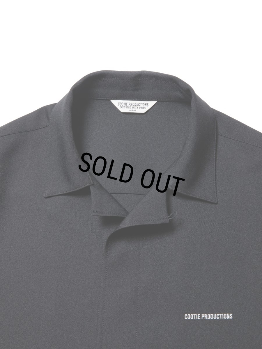 画像3: COOTIE PRODUCTIONS/Polyester Twill Fly Front L/S Shirt（Black）［ポリエステルツイルフライフロントシャツ-23秋冬］ (3)