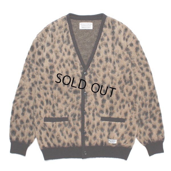 画像1: WACKO MARIA/LEOPARD MOHAIR KNIT JACQUARD CARDIGAN（BEIGE）［レオパードモヘアカーディガン-23秋冬］