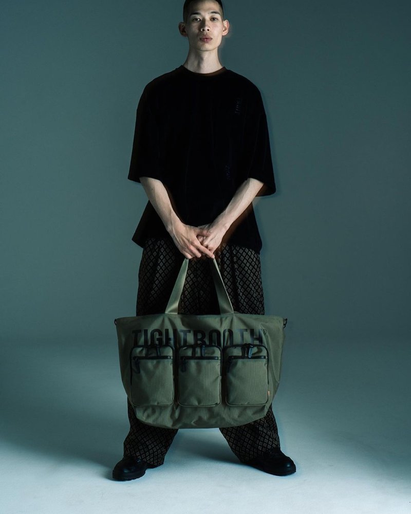 画像2: TIGHTBOOTH/TRIPLE POCKET BIG TOTE（Khaki）［ビッグトート-23秋冬］