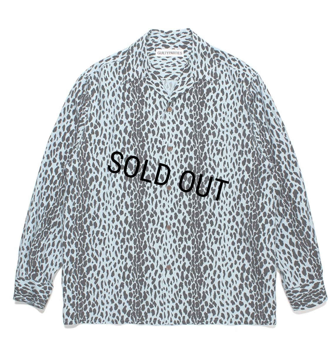 画像1: WACKO MARIA/LEOPARD OPEN COLLAR SHIRT（BLUE）［レオパードオープンカラーシャツ-23秋冬］ (1)