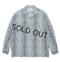 WACKO MARIA/LEOPARD OPEN COLLAR SHIRT（BLUE）［レオパードオープンカラーシャツ-23秋冬］