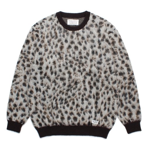 他の写真1: WACKO MARIA/LEOPARD MOHAIR KNIT JACQUARD SWEATER（WHITE）［レオパードモヘアセーター-23秋冬］