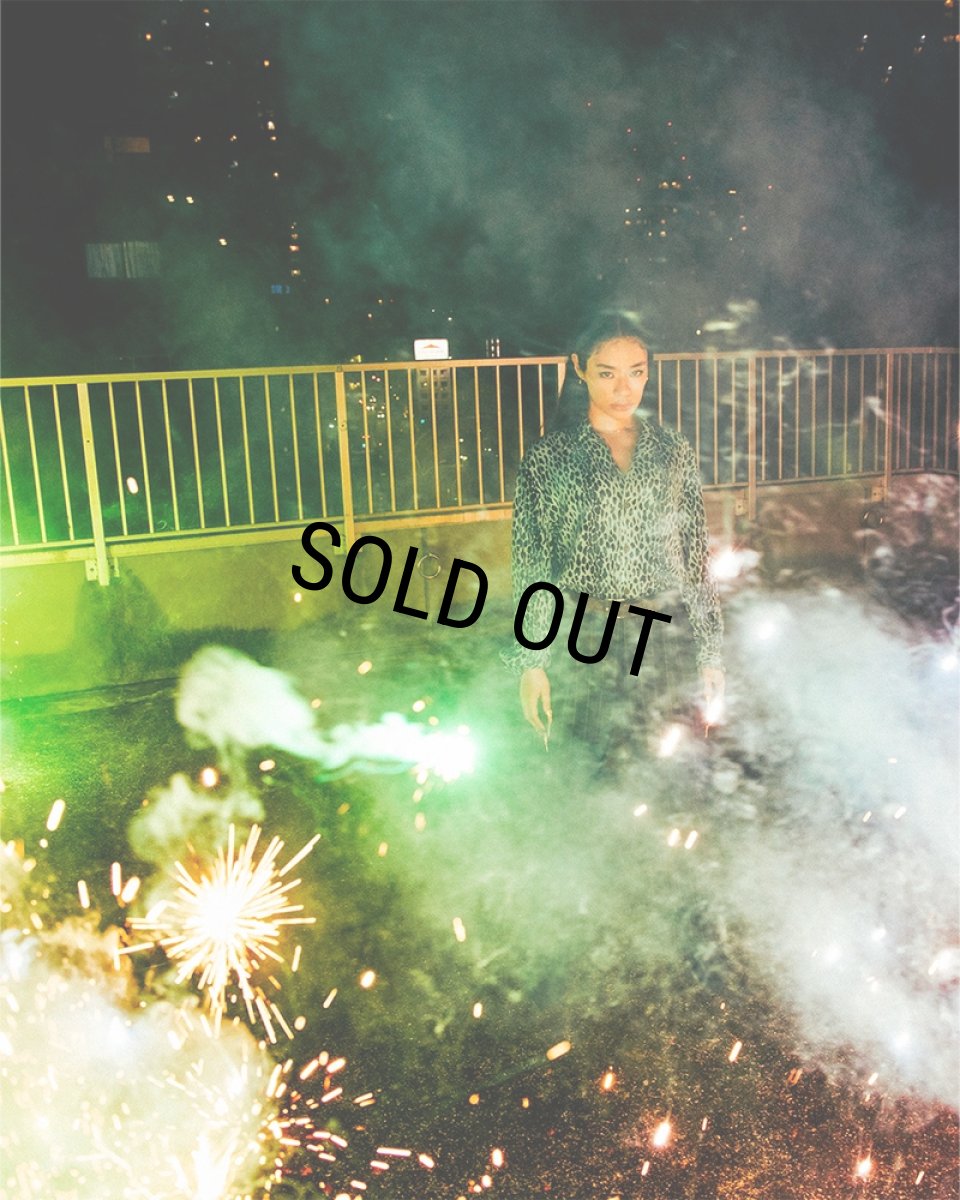 画像4: WACKO MARIA/LEOPARD OPEN COLLAR SHIRT（BLUE）［レオパードオープンカラーシャツ-23秋冬］ (4)